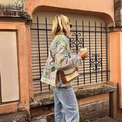 Damen Steppjacke Patchwork mit Taschen Eveloria