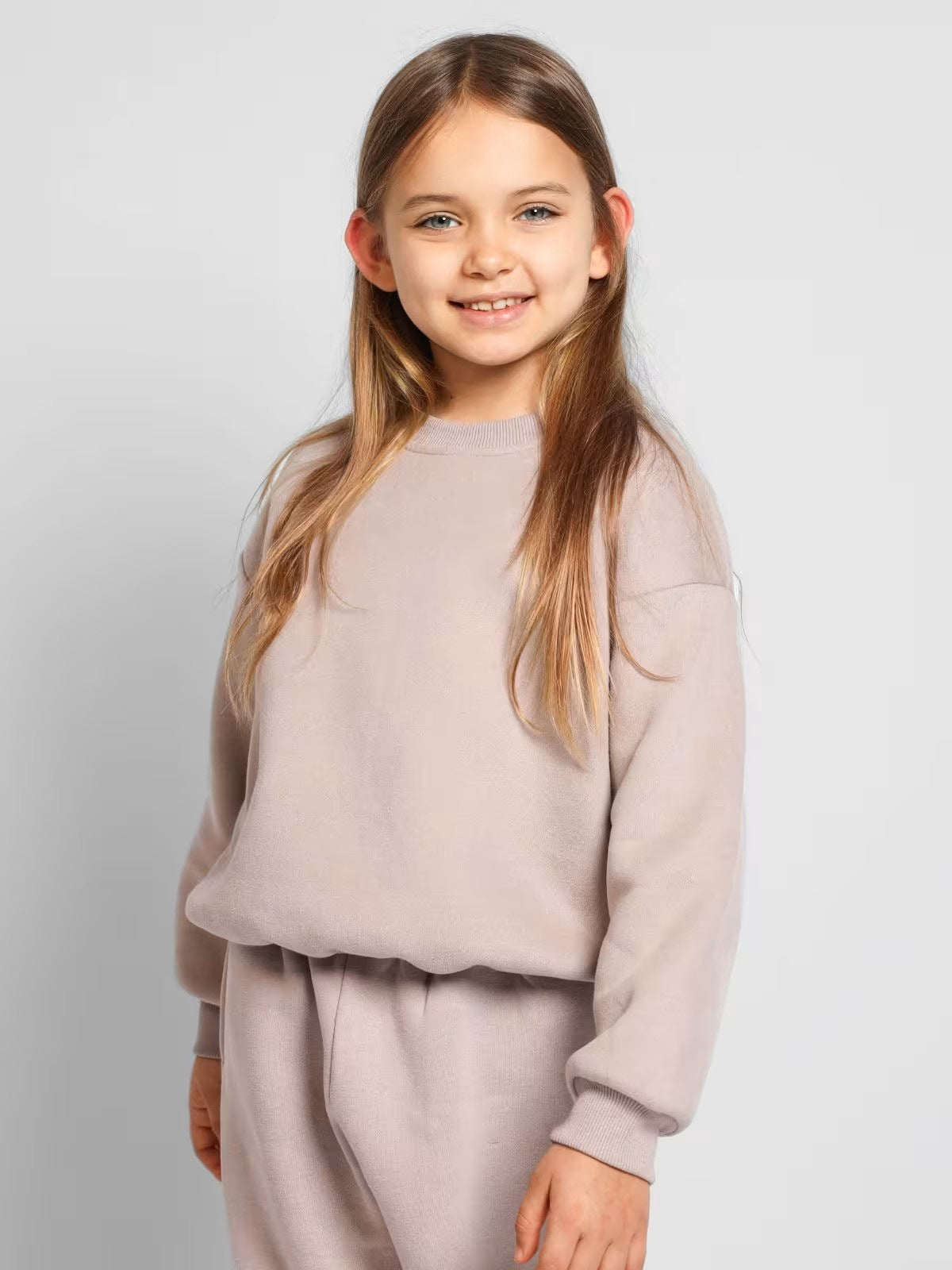 Damen Sweatshirt Weites Modell aus Baumwolle Beige