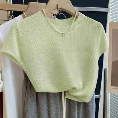 Damen Strickshirt Kurzarm Eveloria