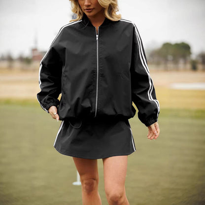 Eveloria Damen Windbreaker-Jacke Sportlich Hochkragen