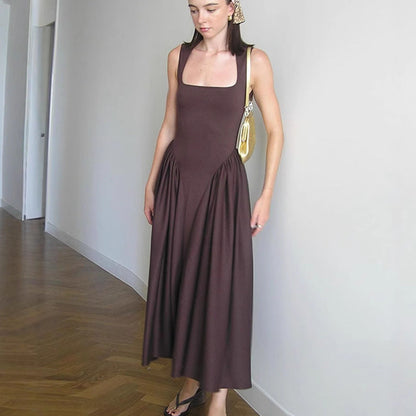 Damen Maxikleid Fließend Raffinierter Schnitt Eveloria