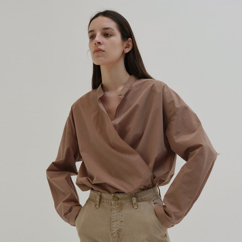 Damen Asymmetrische Bluse Minimalistisch Eveloria