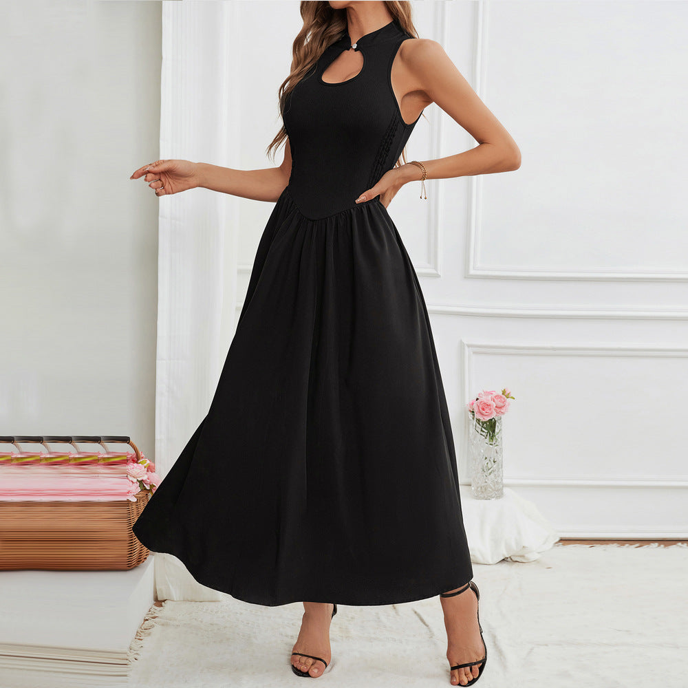 Damen Maxikleid Schlüssel-Ausschnitt Fließend Eveloria