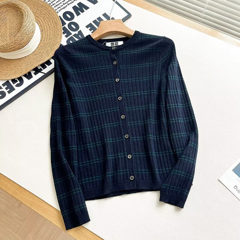 Damen Cardigan Rippstrick Knopfverschluss Anthrazit Eveloria