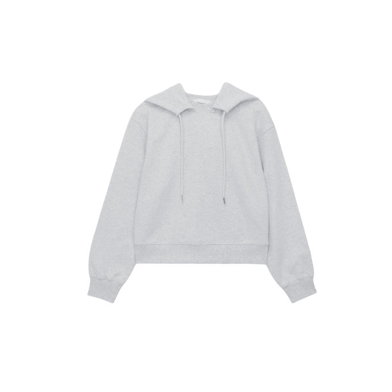 Damen Kapuzenpullover Weicher Baumwollmix Beige Eveloria