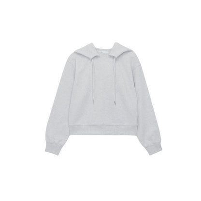 Damen Kapuzenpullover Weicher Baumwollmix Beige Eveloria