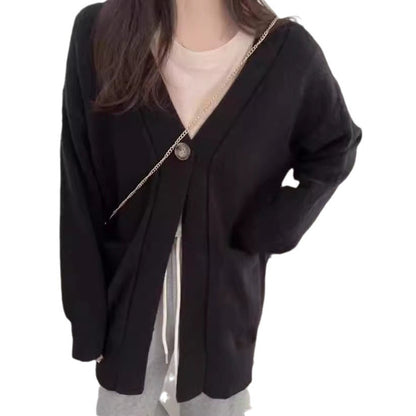Damen Strickjacke Großes Modell Mit Taschen Kuschelig Beige