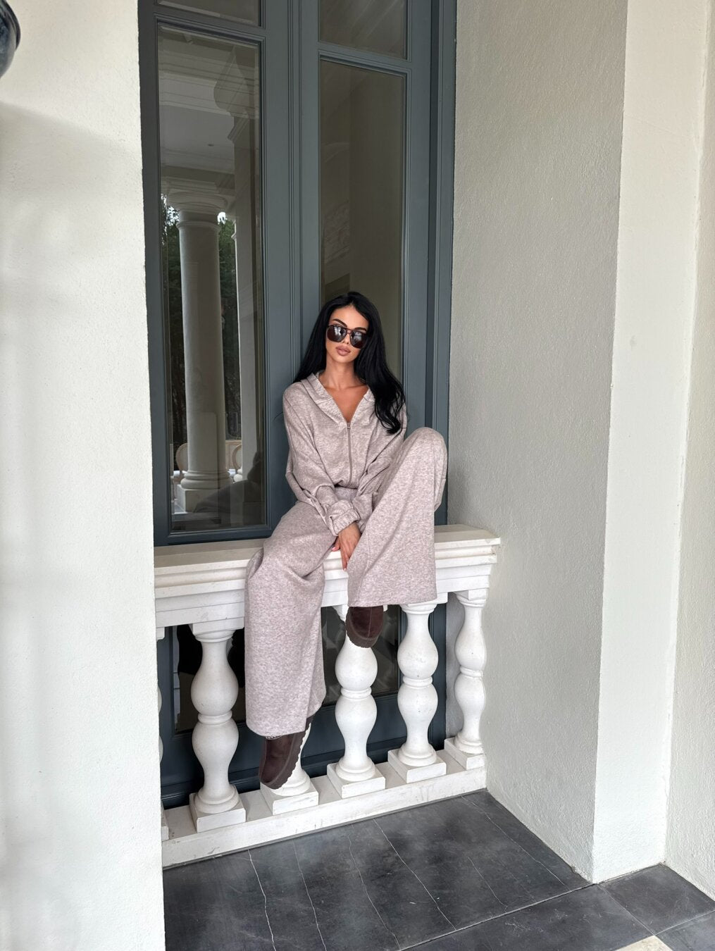 Damen Pyjama-Anzug Langbein Kapuze Eveloria