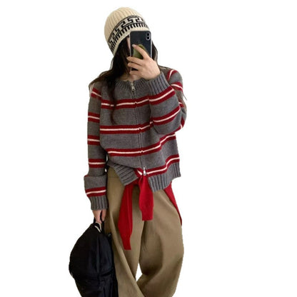 Damen Strickcardigan Modern Streifen