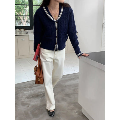 Damen Strickjacke Klassischer Schalkragen Eveloria