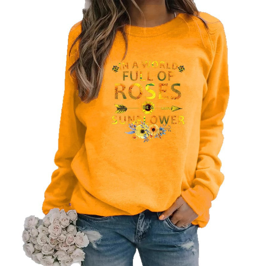 Damen Sweatshirt Blumenverzierung Inspirierendes Motiv Eveloria