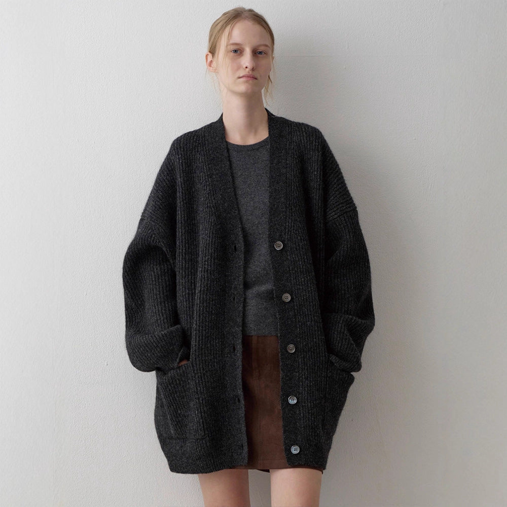 Damen Grobstrickcardigan Übergroße Ärmel Eveloria - Eveloria