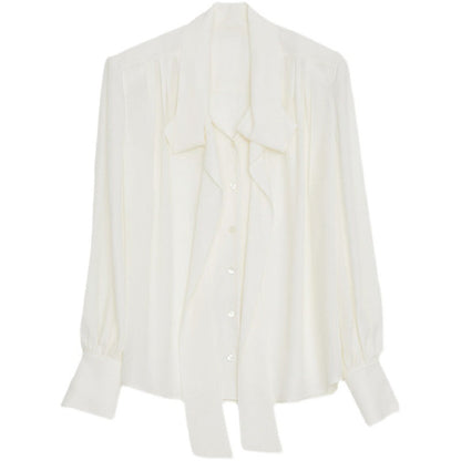 Damen Bluse Schluppe Modern Elegant Weiß