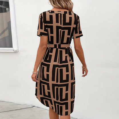 Damen Wickelkleid geometrisches Muster Eveloria