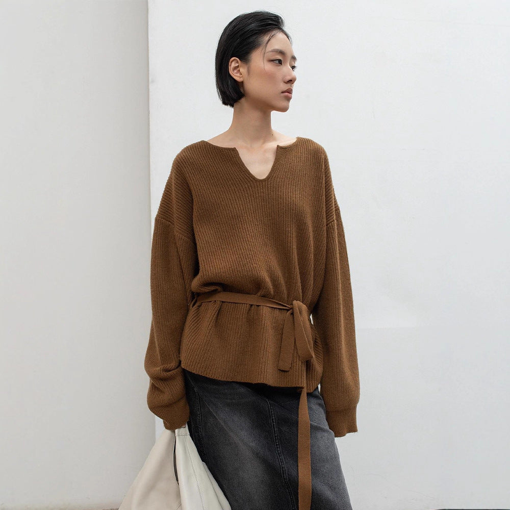 Damen Strickoberteil V-Ausschnitt Eveloria