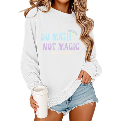 Damen Sweatshirt Mathematikdruck Lässig Grau Eveloria