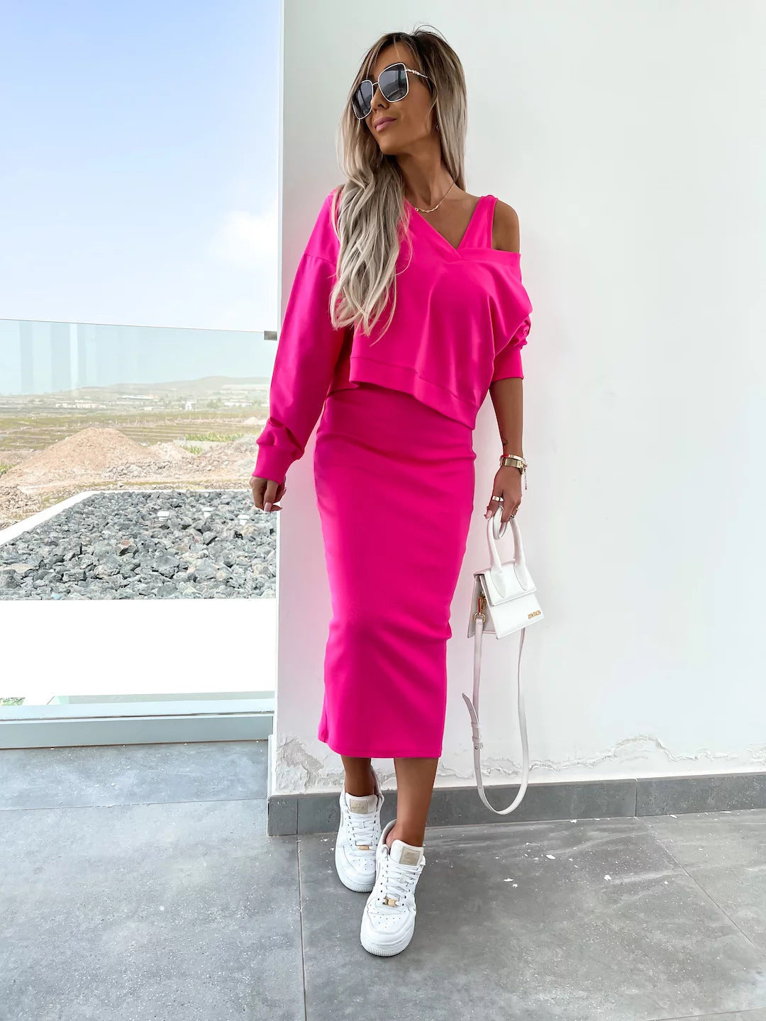 Damen Kleidungsset mit Oberteil und Rock Eveloria Elegantes Set