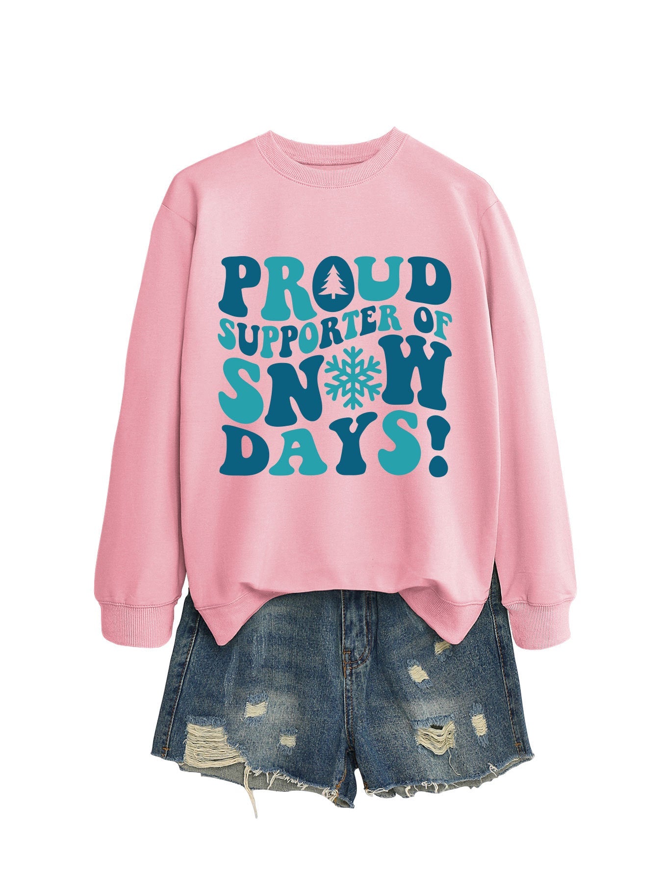 Damen Sweatshirt Kreativer Aufdruck Lässiger Schnitt Grau Eveloria