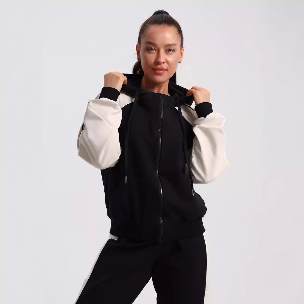 Damen Sportliches Freizeit-Set mit Kontrastfarben und Taschen Eveloria