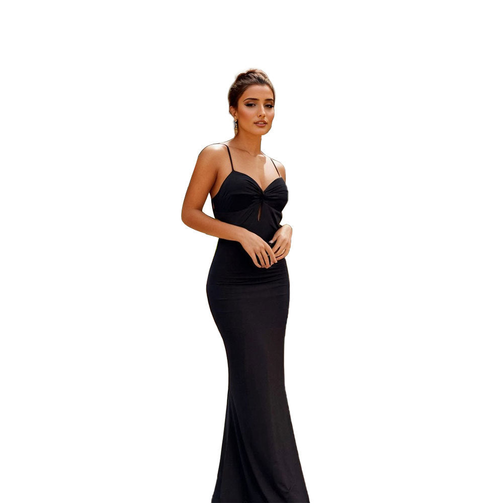 Damen Maxikleid mit V-Ausschnitt und schmalem Schnitt Eveloria