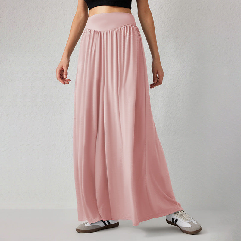 Damen Palazzo-Hose Weit Hohes Bein Schwarz Eveloria - Eveloria