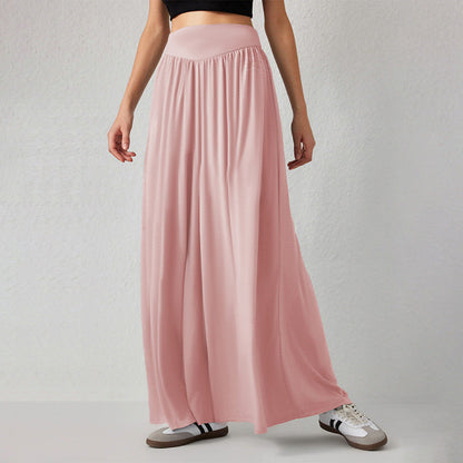 Damen Palazzo-Hose Weit Hohes Bein Schwarz Eveloria - Eveloria
