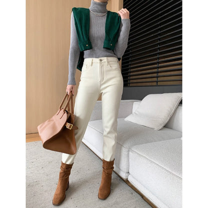 Damen Strickjacke Gestreift Hochkragen Praktische Taschen