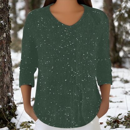 Damen Langarmshirt V-Ausschnitt Eveloria
