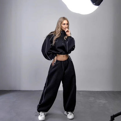 Damen Hoodie Weiches Fleece Hoher Kragen Elastisch Eveloria