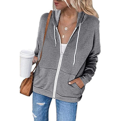 Damen Kapuzenpullover Leicht Atmungsaktives Material Taschen