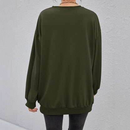 Damen Sweatshirt Lässig mit Schriftzug Eveloria