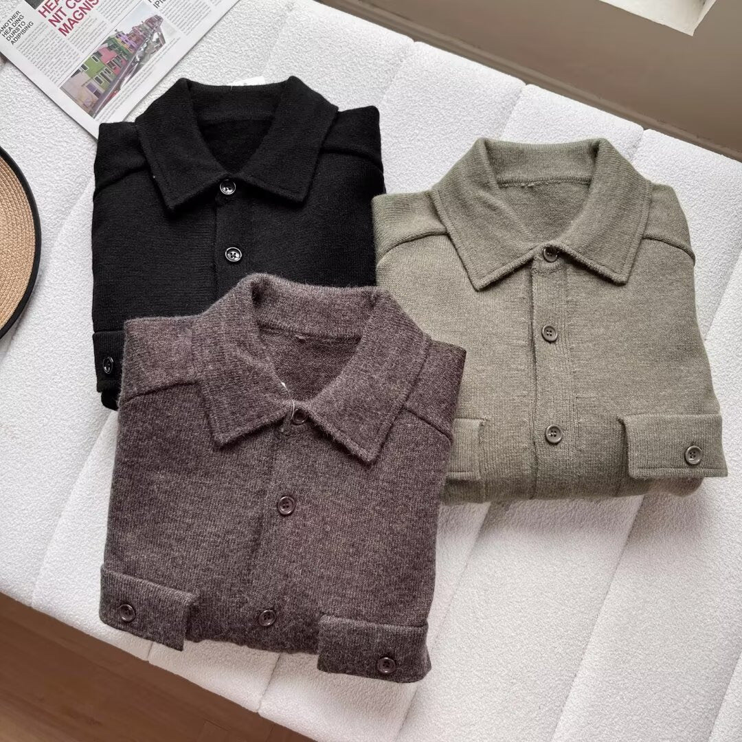 Damen Strickjacke mit Brusttaschen Zeitlos Eveloria