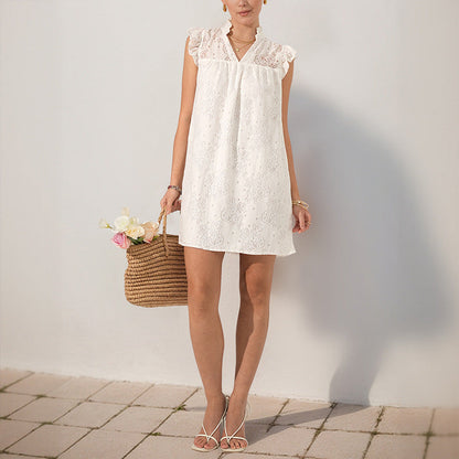 Damen Sommerkleid Spitzenakzente Eveloria