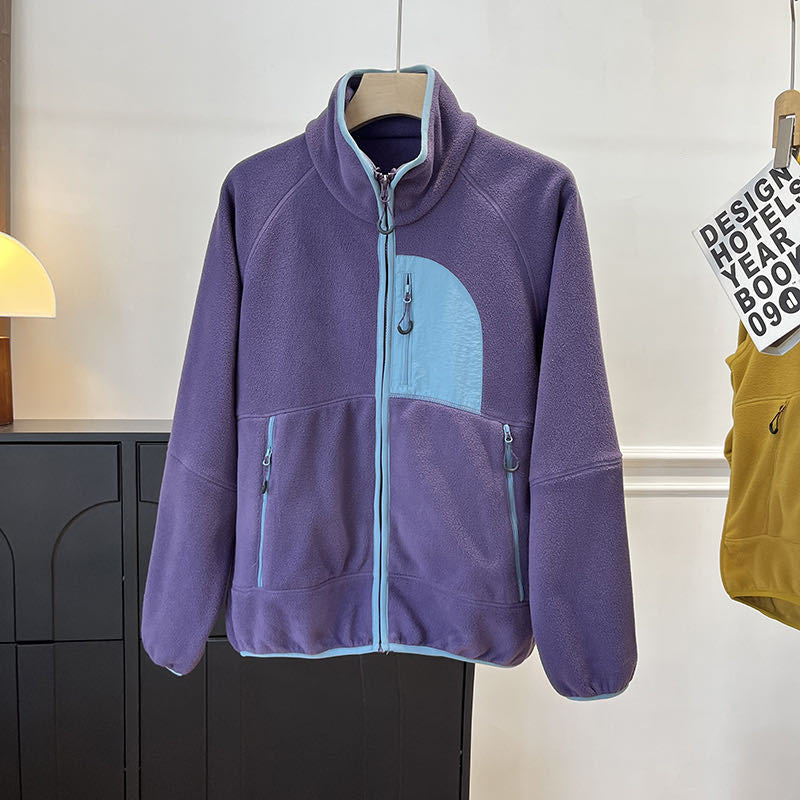 Damen Fleecejacke Hochschließend Praktische Taschen Eveloria