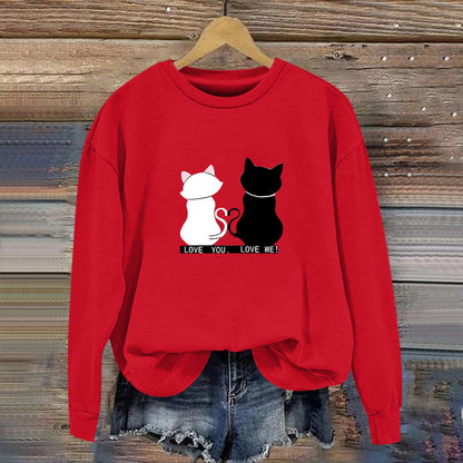 Damen Sweatshirt Katzenmotiv Humor