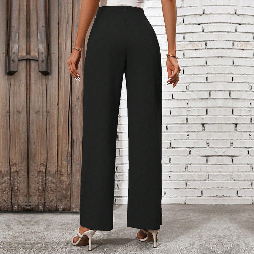 Damen Palazzo-Hose Hochwerder mit seitlichem Bindegürtel und hohem