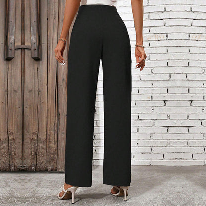 Damen Palazzo-Hose Hochwerder mit seitlichem Bindegürtel und hohem