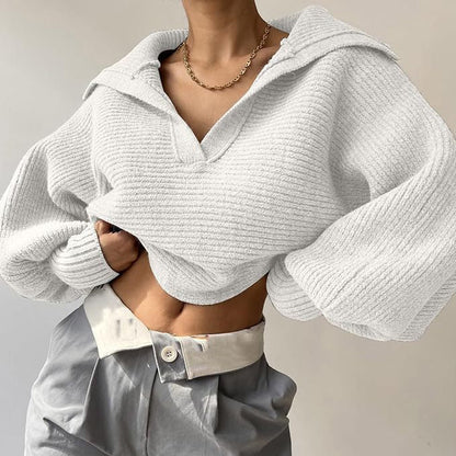 Damen Strickpullover Oversized Kuschelig Beige