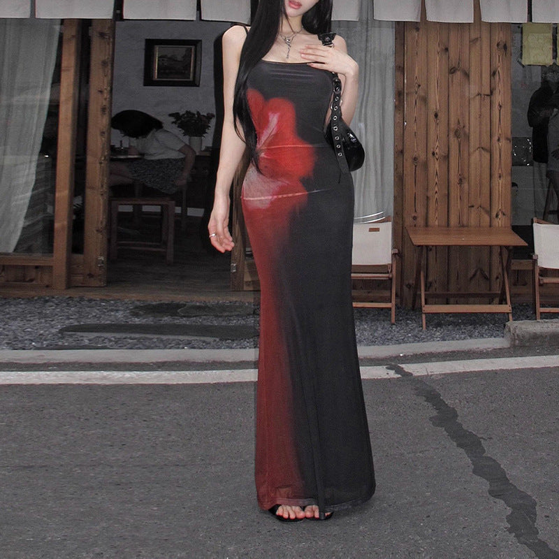 Damen Minikleid Asymmetrisch Farbverlauf Eveloria