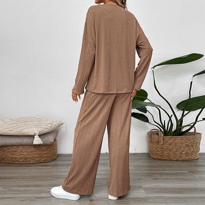 Damen Strickset Pullover Weite Hose Eveloria