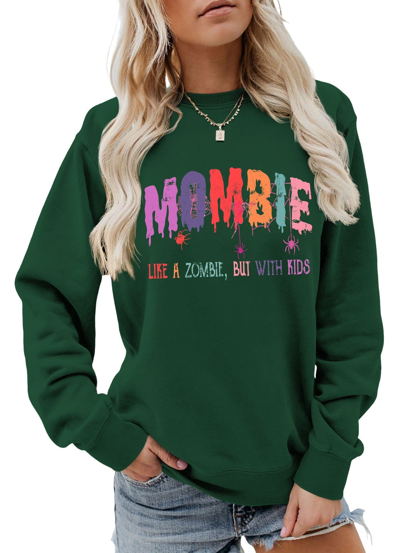 Damen Sweatshirt Zombie Motiv Eveloria
