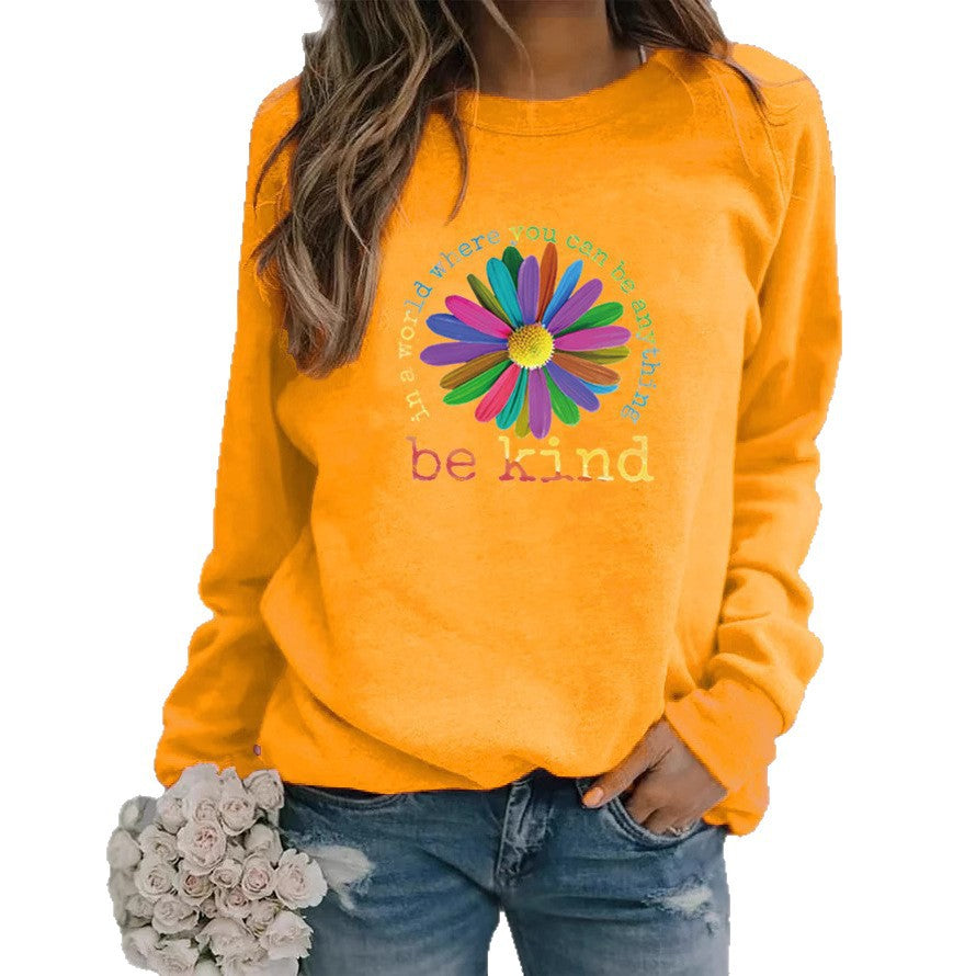 Damen Sweatshirt Bunt Blumen-Design Weich Eveloria