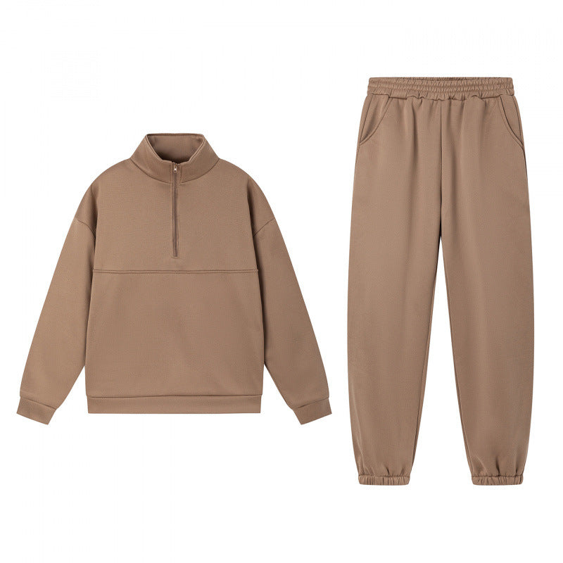 Damen Sweatshirt-Set Elastisch Hochkragen Grau Eveloria