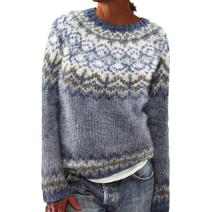 Damen Strickpullover Fair-Isle-Muster Lässig