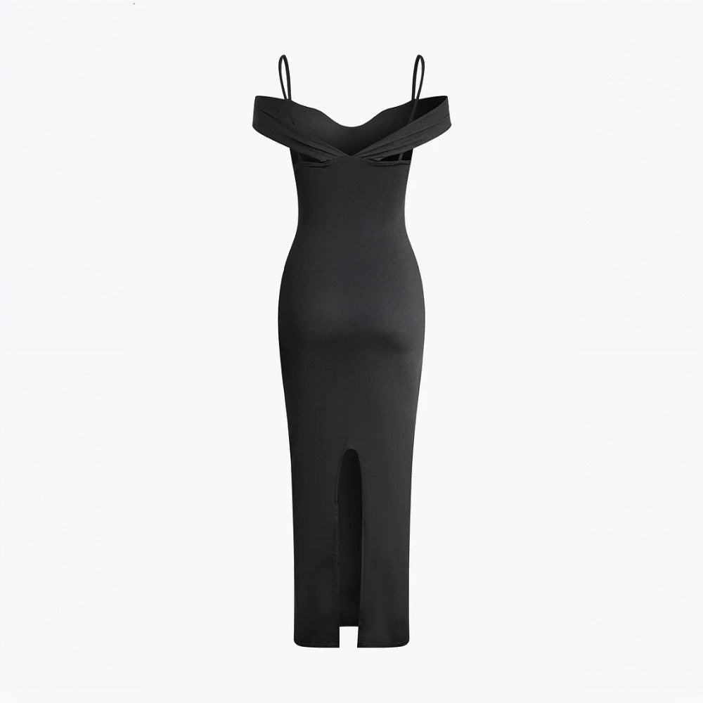 Damen Maxikleid mit Cut-Out und Schulterdetails Eveloria