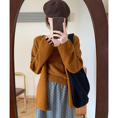 Damen Strickjacke Offen Lässiger Schnitt V-Ausschnitt Eveloria