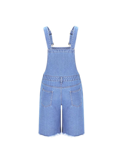Herren Latzhose Distressed Denim Blau