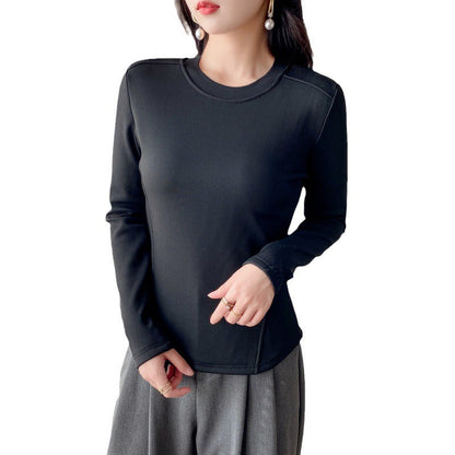Damen Langarmshirt Rippstruktur Cropped Eveloria