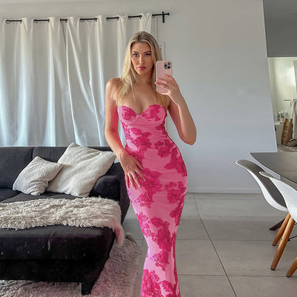 Damen Abendkleid mit floralem Spitzenbesatz Eveloria