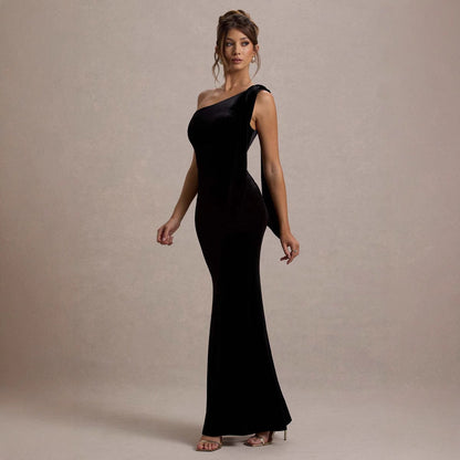 Damen Maxikleid Schulterfrei Elegant
